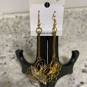 New gold colored dangle‎ earrings